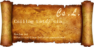 Csillag Letícia névjegykártya